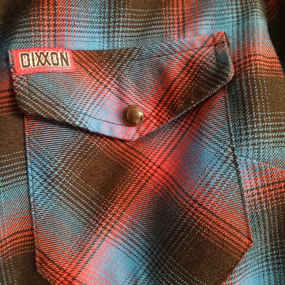 DIXXON FLANNEL COMPANY "THE JASON" Red and Blue Long Sleeve Size Medium - Picture 10 of 13